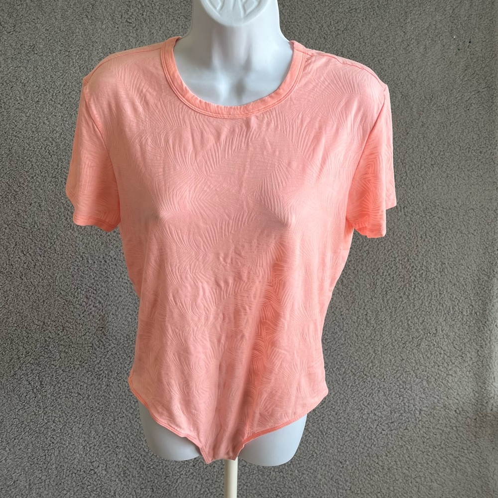 Victoria’s Secret Short Sleeve Bodysuit Orange Sz Large NWOT